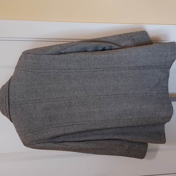 Vintage Liz Claiborne Herringbone Lined Wool Blend Winter Business Coat Large - Picture 7 of 13